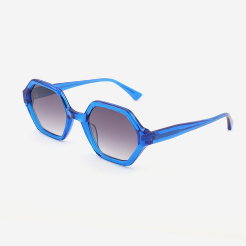 Arc Hexagon and Dimensional Acetate Unisex Sunglasses 22A8064